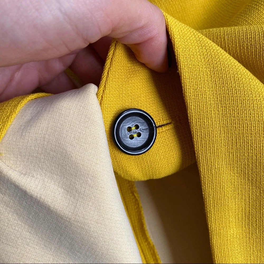 🥂 ZARA YELLOW SQUARE SHOULDER LONG SLEEVE ASYMMETRICAL MINI DRESS! - Picture 12 of 13